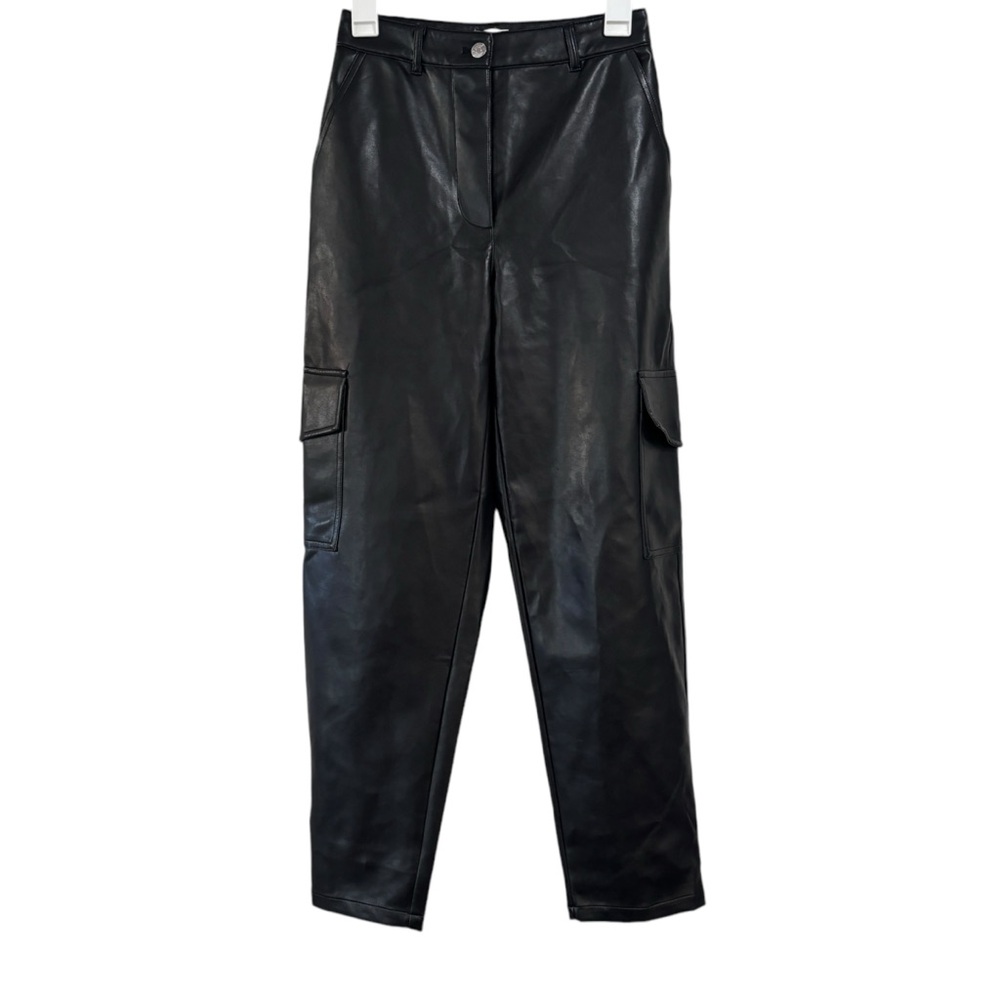 Wilfred Aritzia Faux Leather High Rise Cargo Ankle Women's Pants Size 2